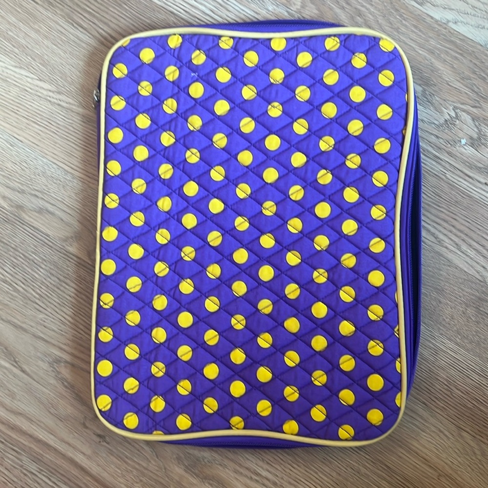 Polka Dot Laptop Sleeve Holder with Vinyl Lining